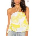 Cupcakes and Cashmere NWT  yellow&white floral Bergman tie neck halter top Photo 0