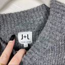 John + Jenn  Varsity Stripe Mock Neck Pullover Sweater Size Large Heather Grey Photo 2