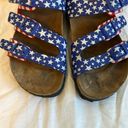 Birkenstock  Birkis American Flag Red White Blue Stars Slip On Buckle Sandals Photo 3