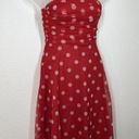 Vintage Polka Dot Tulle Dress 8 Jessica Howard Red White Rockabilly 1990s XS/S Photo 1