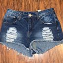 Boohoo Women’s  distressed high waisted denim shorts size 6 Photo 1