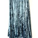 Max Studio  Blue Crushed Velvet Pleated Midi Skirt Size Small Photo 2