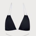 Berlook Contrast Triangle Halter Bikini Top and Contrast Tie Bikini Bottom Black Size M Photo 8