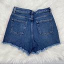 Mango  High Waisted Festival Striped Jean Shorts 2 cut off denim concert rocker Photo 2