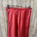 Abercrombie & Fitch  Coral Pink Satin Midi Slip Skirt Ruffle Edge Photo 2