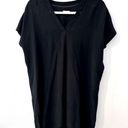 Vince  100% silk black mini dress tunic shirt size small v-neck short sleeve Photo 0