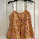 American Eagle Outfitters Orange & Pink Floral Top Photo 0