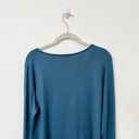 Natori [] Teal Scoop Neck Long Sleeve Shirt Supersoft Relaxed Fit Size Large L Photo 3