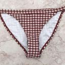 Topshop White and Brown Gingham Cheeky  Bikini Swim Bottoms Photo 0