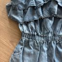 Blue Rain Strapless Jean Romper  Photo 3