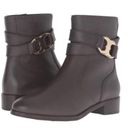 Tory Burch Tory.Burch Gemini Link Black Ankle Booties Boots Pebbled Leather Size 6 Women's Photo 0