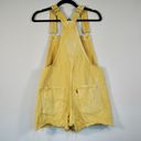 Levi's Woman's Shorts ® Premium Vintage Light Yellow Denim Shortall Overalls SZ S Photo 4