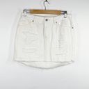 Vanilla Star Jeans Vanilla Star White Denim Distressed Raw Hem Jean Mini Skirt Women's Size 7 Photo 5