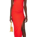 The Range  Alloy Rib Cinched Bodycon Midi Dress Fuego Red Orange Womens Medium Photo 0