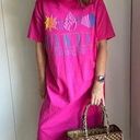 Vintage 90s Swim Cover Up Size OSFM Hawaii Destination Hot Pink Midi Vacation Size M Photo 0