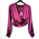 Missguided NWT  Pink Satin Wrap Blouse Photo 4