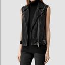 ALL SAINTS Range Leather Biker Jacket Vest Photo 27