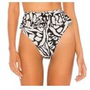 Beach Riot NEW  Daisy Ruffle High Waist Bikini Bottom Black Cream Size XS Photo 3