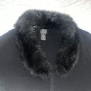 INC  Faux Fur Collar Black Sweater Large Photo 1