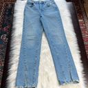 Good American  Blue Good Boy Twisted Slit Ankle Jeans Photo 1