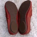 Chocolat Blu  Pleated Leather Slip On Ballet Flat Rust red -Women Size 6 Photo 5