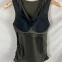 Athleta  Bra Cup Empire V-Neck Cami Support Top Dark Green Size 36B Photo 5