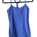 Lululemon  Size 6 Power Y Tank Top Blue Razor Back Activewear Built In Bra Yoga Photo 0