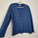 J.Jill  Silk Wool Blend Blue Button Down Long Sleeves Cardigan Photo 1