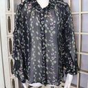 Umgee  Floral Lightweight Button down Ruffle Long Sleeve Blouse Top [small] New Photo 0