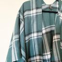 Lane Bryant Green Plaid Fringe Flannel Wrap Poncho Photo 5