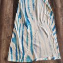 Retrofete Amika Dress in Blue Zebra Size Small Sleeveless Maxi Silk Thigh Slit Photo 4