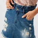 NanaMacs Mini Distressed Ruffle Band Denim Skirt Photo 0