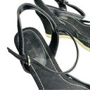 Ann Taylor Black Canvas & Leather Wedge Sandals Women’s Size 8M Photo 5