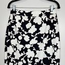 Kate Spade  Knee Length Pencil Skirt Black White Pink Floral Print Womens Size 6 Photo 4