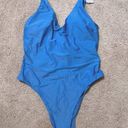 Lululemon  Waterside V-Neck Skimpy-Fit One-Piece Swimsuit Soft Denim Size 12 NWT Photo 0