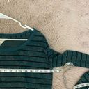 We The Free  Lightweight Green/black Striped Raw Collar Long Sleeve S/P Photo 6