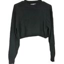 ZARA  Women's Crew Neck Pullover Crop Sweatshirt Long Sleeve Black Size Small Photo 0