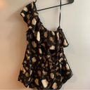 New York & Co. NWT Leopard Print One Shoulder Ruffle Blouse Size M Photo 1