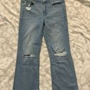 American Eagle  Stretch Hi Rise Kick Crop Jeans Size 10 Distressed Photo 0