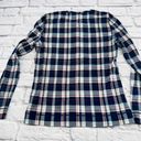 Krass&co LRL Lauren Jeans . Henley Shirt Top Women's Medium Navy White Plaid 3/4 Sleeve Photo 9