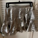 ZARA Metallic Ruffle Skort Silver Size XS Photo 4