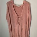Vintage Havana  Pink Knit Oversized Star Sweater Size Small Photo 3