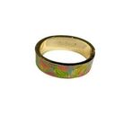 Lilly Pulitzer  Floral Pink Green and Red Bangle Bracelet Preppy Gold Beach Photo 0