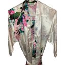 Floral‎ Peacock Satin Kimono Robe Size Small Photo 1