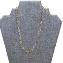 Gold Layered Chain Link Necklace With Backdrop NEW Photo 0