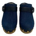 Veronica Beard  Dacey Buckle Platform Clogs Eclipse Blue Denim Mules Slip On 6 Photo 2