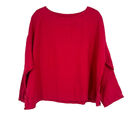 Bryn Walker  100% Linen Top Red Oversized Lagenlook Long Dolman Sleeves Size M Photo 0