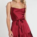 Showpo Like You Never Know Dress In Wine Satin  Photo 3