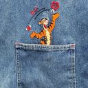 Disney Vintage Winnie the Pooh & Tigger Embroidered Denim Jumper Apron Dress Size Large Photo 5