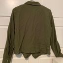 Dress Barn Olive Green Cropped Button Down Photo 2